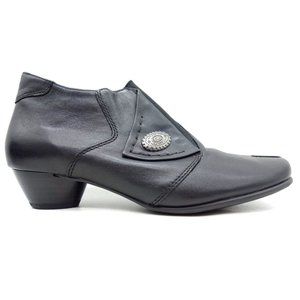 Remonte Derndorf Black Leather Zip Up Block Heel Ankle Boots Shoes Women's 6.5